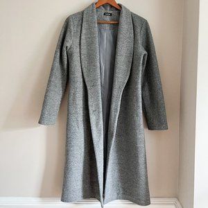 boohoo Double Breasted Longline Grey Coat